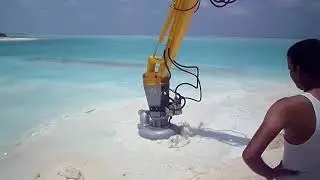 Грунтовый Dragflow  HY 85 B (360 м&sup3;/час) на стреле экскаватора  Испытания в работе.