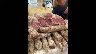 Salami and Cheese at the street food market in Milan