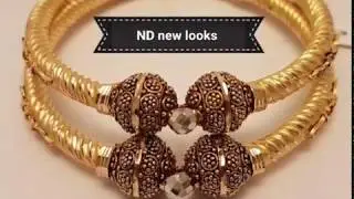 Traditional gold twist pair of kara / kada designs