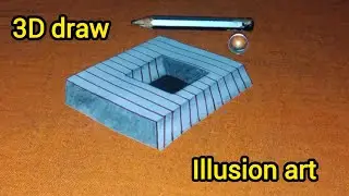 how to prepare unique 3D Illusion Art.. how to optical 3D Illusion Art very easy and beautiful draw.