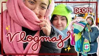 Вязание спицами и крючком в кофейне на Манхэттене с MaggzMakez!! (vlogmas, 14 декабря)🎄🌟