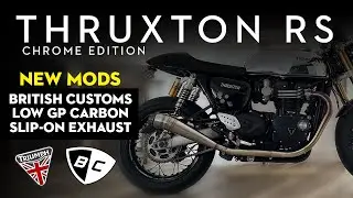 Triumph Thruxton RS Chrome Edition 2023 года &mdash; новые модификации! Слипоны British Customs Low GP Carbon