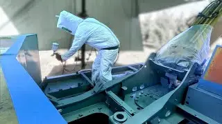 Painting my excavator frame in non-ideal conditions (Hitachi EX120-2)