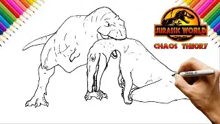 How to Draw Majungasaurus killing Suchomimus | Chaos Theory