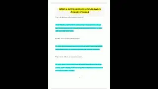 Islamic Art Questions and Answers Already Passed2828