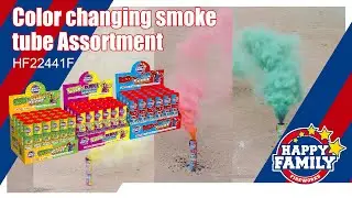 HF22441F Color changing smoke tube Assortment from Happy Family Fireworks #fireworks