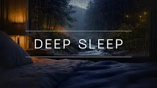 Rain White Noise by a Forest Stream | Soft Birds | No Music | 4 Hours
