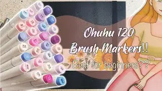 ♥OHUHU BRUSH MARKERS 120 SET REVIEW!! + Marker Pad!♥ Best CHEAP Brush Markers for Beginner Artists??