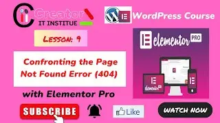 Confronting the Page Not Found Error 404| WordPress Blog site  | With Elementor Pro