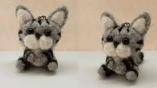 Needle Felt Cat Keychain Kit