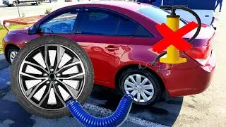 лайфхак как накачать колесо без насоса👍*amazing equipment, HOMEMADE products, inventions