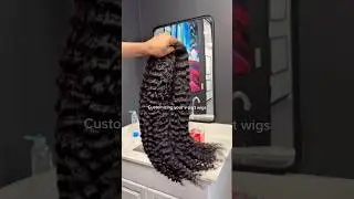 Let&rsquo;s customize and color a Burmese curly v-part wig JET BLACK! Water color method. #wigs