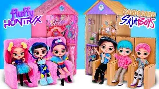 DIY com Papel&atilde;o e Pel&uacute;cia! Constru&iacute;mos uma Casa de Bonecas Incr&iacute;vel para Huntrix e Saja Boys!