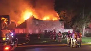 Roof collapses during fire at 2-story home in Spring, officials say