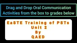 Drag and Drop Unit 2 | EaSTE Training Module 1 by QAED