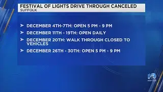 Suffolk Festival of Lights cancelled due to inclement weather
