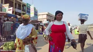 4K BUSY STREETS AFRICA MARKET GHANA KASOA