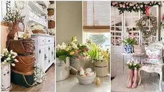 Top Spring Farmhouse decorating ideas. Shabby Chic Antique Vintage spring Farmhouse decorating tips.