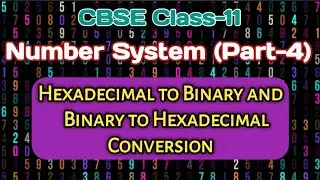 Number System || Hexadecimal to Binary & Binary to Hexadecimal Conversions || CBSE Class 11