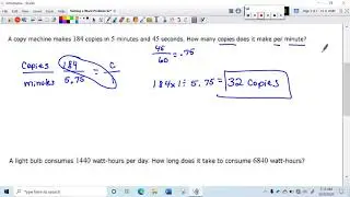 Solving a Word Problem Involving Rates and Time Conversion