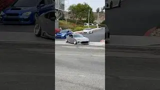 Stance cars leaving a Car Meet