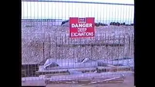 Pensarn beach coastal sea defence construction filmed around 1995