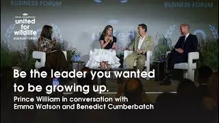 HRH Prince William in conversation with Emma Watson and Benedict Cumberbatch.