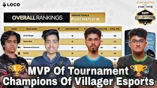 Villager Esports Points Table | Winners Of Villager Esports | MVP | Overall Standings