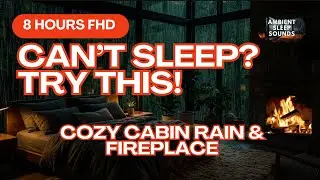 8 Hour Cozy Cabin Rain & Fireplace | Deep Sleep Ambient