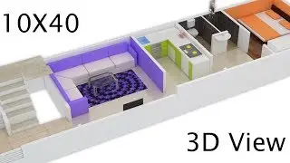 10X40 House Plan for a Small Plot | Low Budget Home Design & 3D Elevation