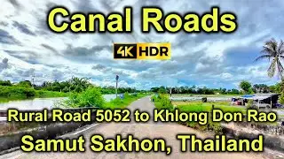 Exploring Scenic Canal Roads: Driving Route 5052 in Samut Sakhon