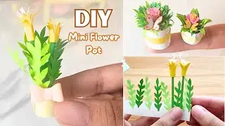 DIY Mini Paper Plants 🌷🌻 || Easy paper Miniature Craft Ideas || Cute Paper Crafts🌹#papercrafts #diy 