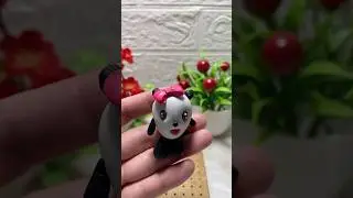 Cute Panda Clay Art 🐼🎀 | Mini Handmade Doll Aesthetic