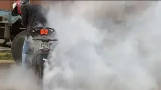 DUKE 390 BURNOUT🔥 TYRE BLAST ||PUBLIC REACTION 😱
