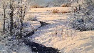 Peindre un paysage de neige à l'huile - démonstration complète