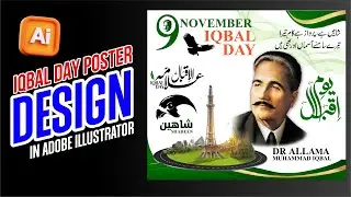 Modern Iqbal Day Poster Design in Adobe Illustrator Teachings |Pakistan Tribute Art |Zakki Graphics|