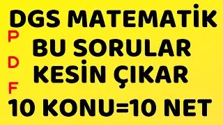 BU SORULAR DGS DE KESİN ÇIKAR