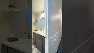 Modern Bathroom Remodel Tour! | Navy Blue Double Vanity, Walk-in Shower & Stylish Gray Tile