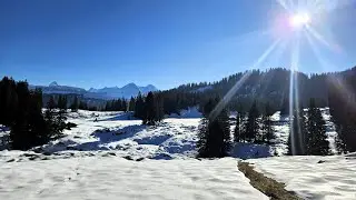 Grüenenberg Pass, Bernese Oberland, Switzerland: In Glistening Frost and Snow to Habkern. Hyperlapse