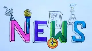 News Lettering Drawing / News Lettering Elementaey drawing / Elementary design drawing 