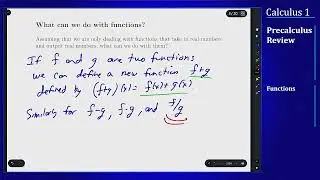 Calculus 1 - PreCalculus Review - Functions