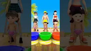 Family NICK & TANI & Squid Doll - Loop Slide #scaryteacher #short