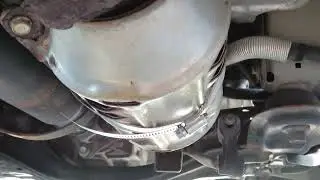 Catalytic Converter Heat Shield Rattle Noise Fixed for $5 in 5 minutes with stainless steel clamps