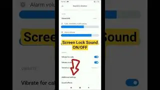 How to ON/OFF Screen Lock Sound l Screen on/off Sound Enable kaise kare l #shorts #sound #lockscreen