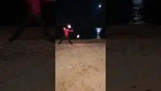 Fire spinning beach