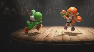 Torneo de amiibos: inkling naranja VS Yoshi 
