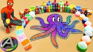 How to make OCTOPUS with Orbeez, Balloons of Fanta, Monster, Coca Cola vs Mentos