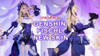 Uwowo Genshin Impact: Fischl Amy Gothic Electro New Skin Mondstadt Cosplay Costume
