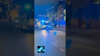 Ambulance Responding under Christmas Lights