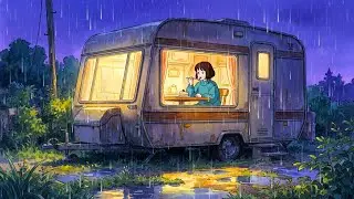 A Rainy Day in Our Mobile Home: Cozy Baking & Sleepy Moments | Relaxing Studio Ghibli Style ASMR